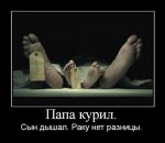 Папа курил. Сын дышал. Раку нет разницы.